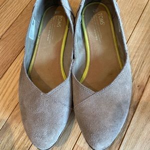 Toms beige jutti flats suede leather size 8
